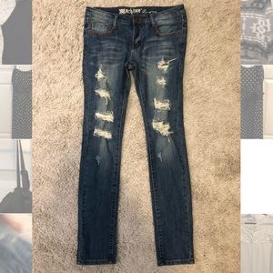 Machine Medium Wash Ripped Jeans